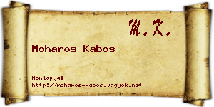 Moharos Kabos névjegykártya